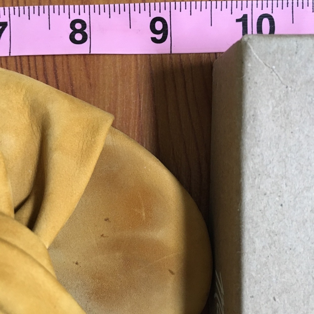 Madewell Mustard Yellow Knotted Suede Block Heel Sandals - Picture 8 of 8